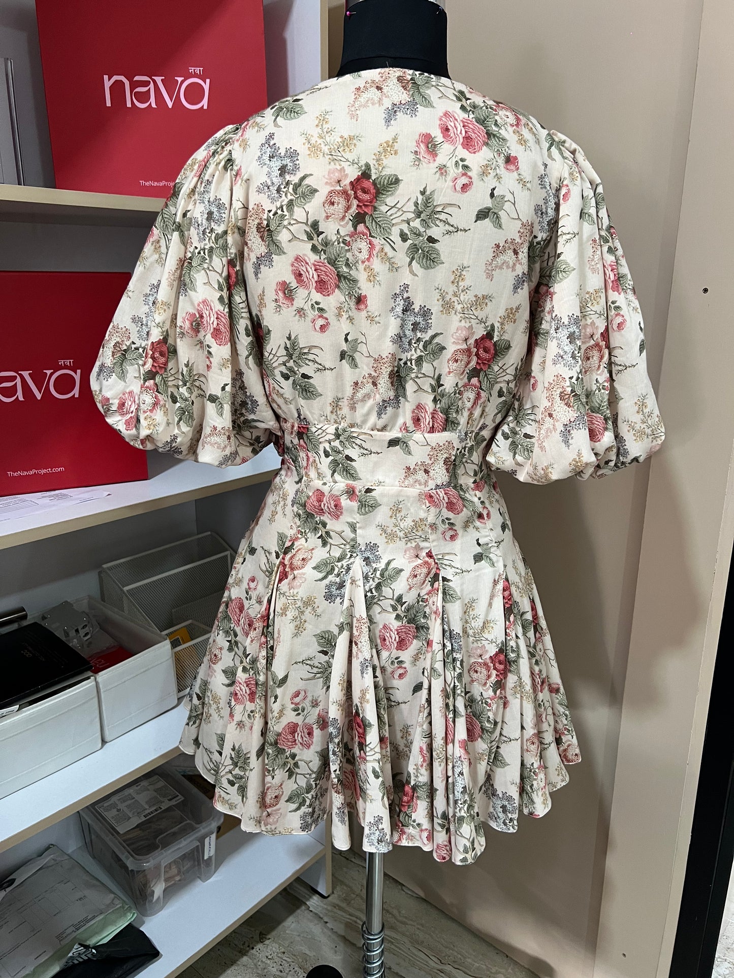 Crème Fleur Skater Dress (Ready to ship)