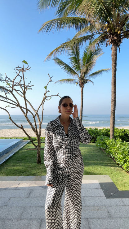 Wrap shirt and matching pants