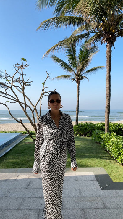 Wrap shirt and matching pants