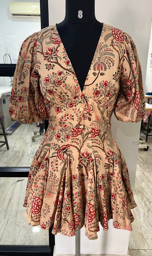 Peach Begum Skater Dress
